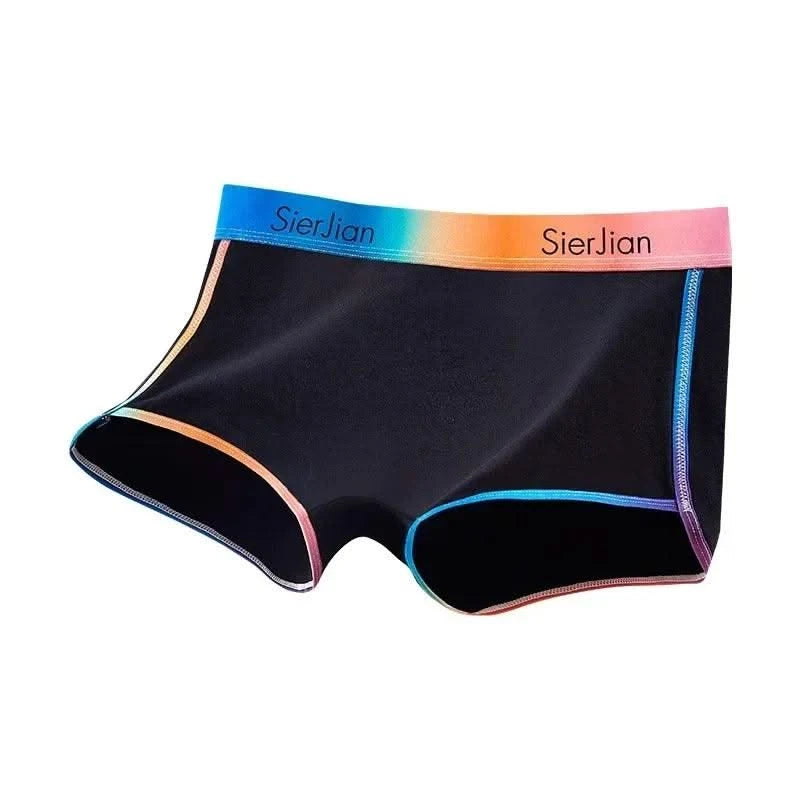 Women's Comfort Boxer Briefs Underwear Rainbow Waistband Panties Cotton Shorts Comfortable Underpants Sexy Intimates Lingerie