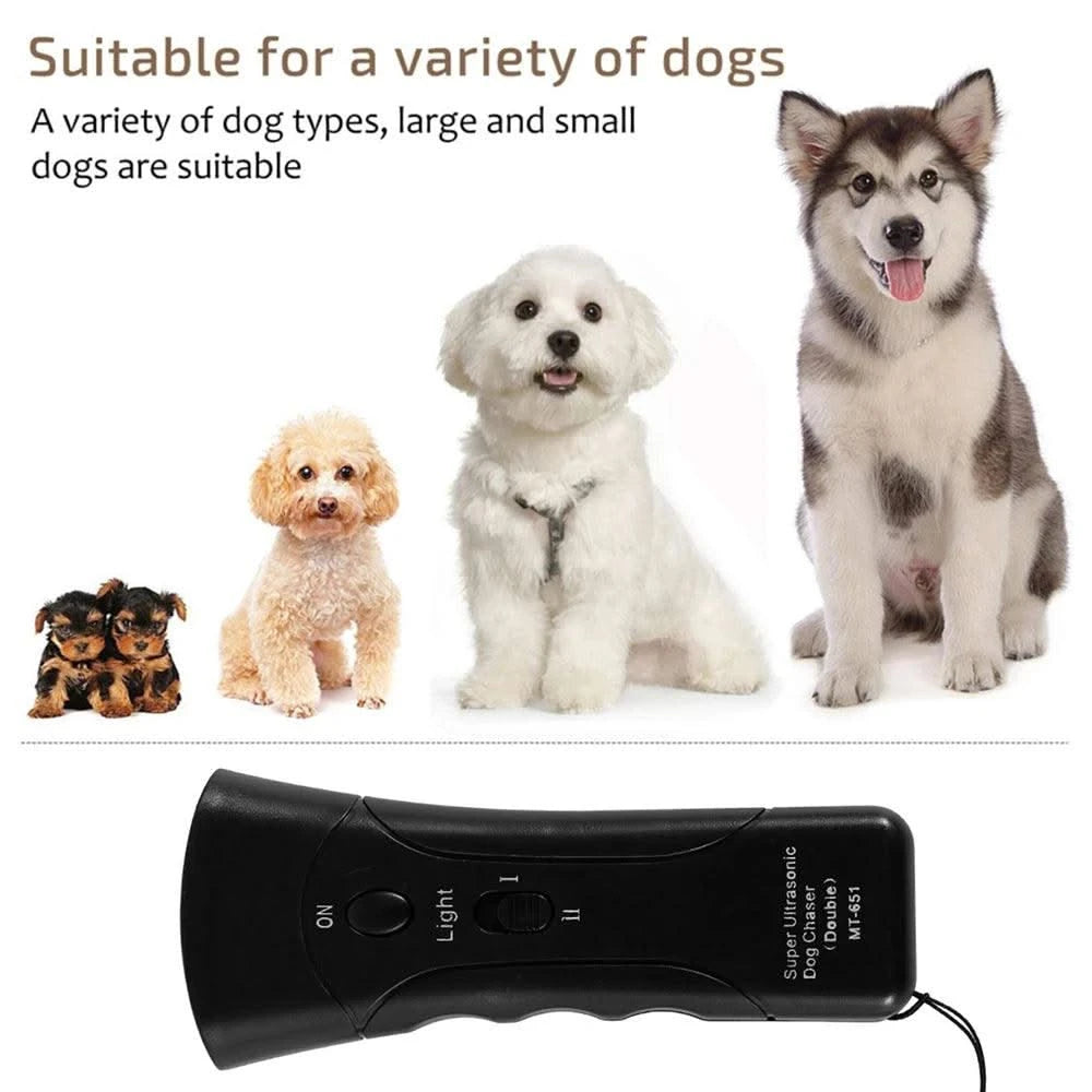 Pet Dog Repeller Anti Barking Stop Bark Dogs Training Device LED Ultrasonic Dogs Adapter Without Battery Pet Supplies Wholesale