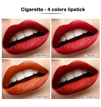 4 Colors Cigarette Lipstick Set Matte Lip Gloss Long Lasting Lip Glaze Waterproof Lip Stick Tube Nude Lip Tint Makeup Cosmetics