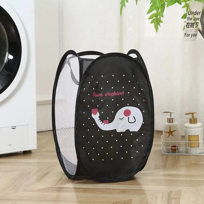 Home essential  Dirty Clothes Folding Storage Basket Household Childrens Toy Storage Box Open Mesh Sorting Basket