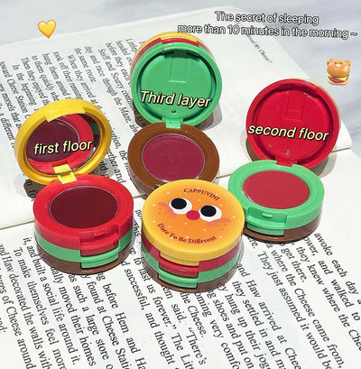 Cappuvini Butter Hamburger Lip Mud Matte Soft Mist Cute Hamburger Whitening Makeup Lipstick Valentine's Day