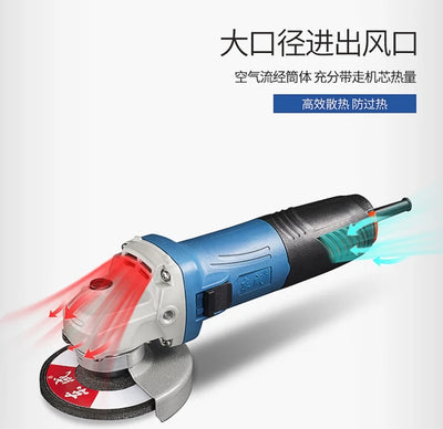 WSM800-100 Handheld Angle Grinder Power Tools with Metal Hand Wheel Cutter Portable Polisher