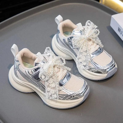 Children Sports Shoes 2025 New Spring Autumn Boys White Shoes Girls Breathable Mesh Casual Soft Sole Sneakers Kids Running Shoes