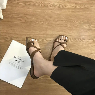 Women's Sandals Summer New 2024 Women Casual Flat Shoes Outdoor Clip Toe Flip Flops Women Beach Non-slip Sandals