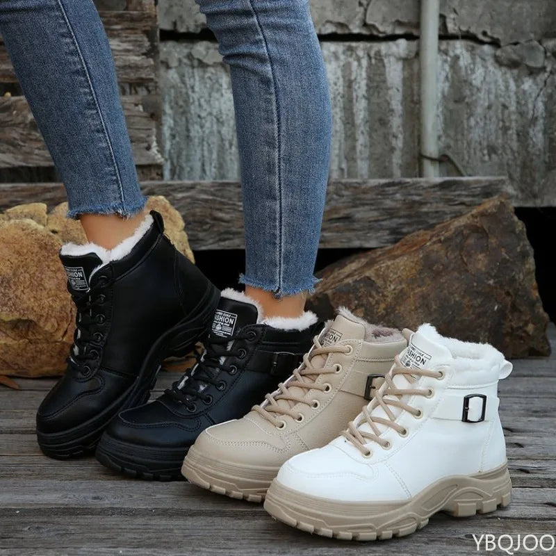 Women's snow boots in autumn winter thick warmth simple comfortable versatile short boots for women