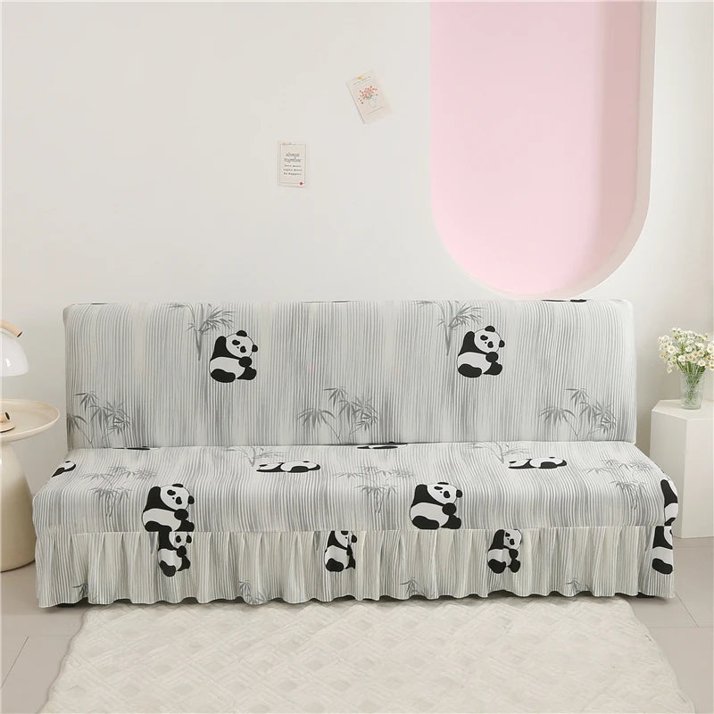 Print Armless Sofa Bed Cover With Skirts Without Armrest Elastic Folding Furniture home Decoration Bench Cover