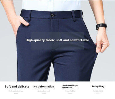 Plus Size Big and Tall Mens Trousers Business Casual Loose Straight Leg Pants Comfort Fit Office Work Commuting No Tight Classic