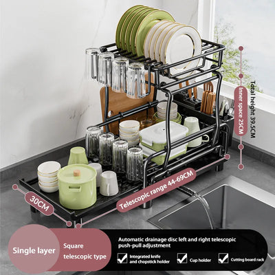 Kitchen Gadgets Sticky Plate Knife Fork Chopsticks Cup Drain Rack Kitchen Retractable Dish Drain Sink Suitable For Kitchen Sinks