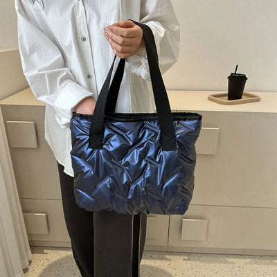 Fashion Large Tote Padded Handbags Designer Quilted Women Shoulder Bags Luxury Nylon Down Cotton Crossbody Bag Winter Purse 2023