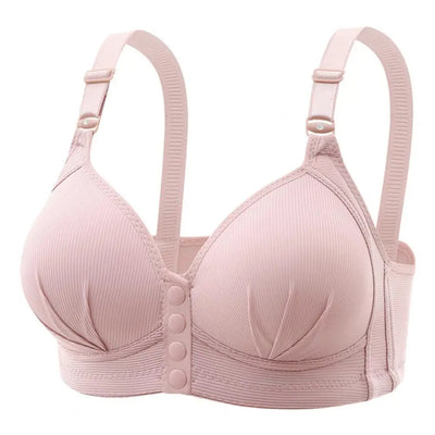Breathable Bra Front Button Closure Push Up Bra for Women with Adjustable Straps Plus Size Support No Wire Design for Ladies
