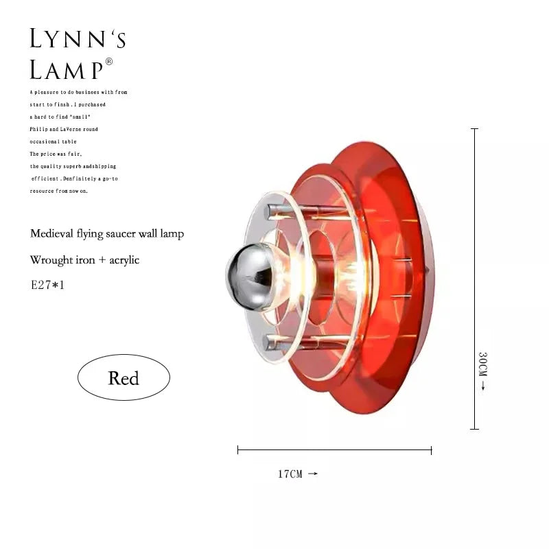 Creative Artist Home Decor Lamp Modern UFO Flying Saucer Wall Lamps Medieval Bedroom bedside Living Room Wall Hanging Lights LED