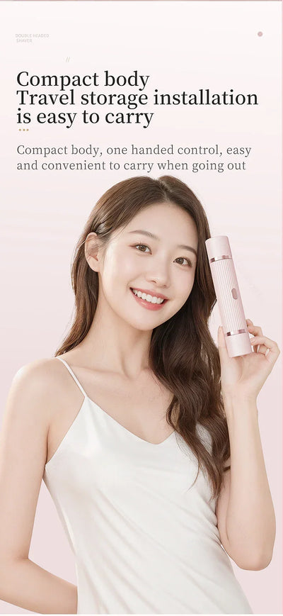 Electric Shaver for Women Female Epilator Electric Hair Removal 2 in 1 Woman's Razor for Body Legs Face Mustache Bikini Trimmer