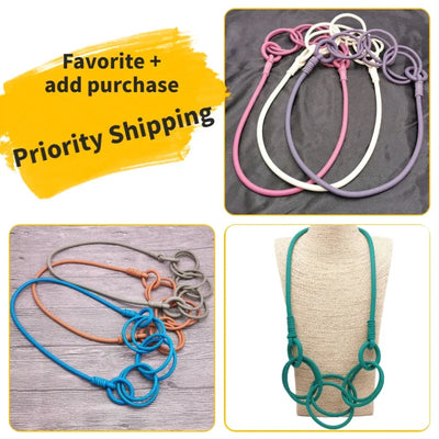 BARWODO New Rubber Chain Necklace For Women Simple Handmade Elasticity Jewelry Sweater Chains Party Accessories Luxury Necklaces