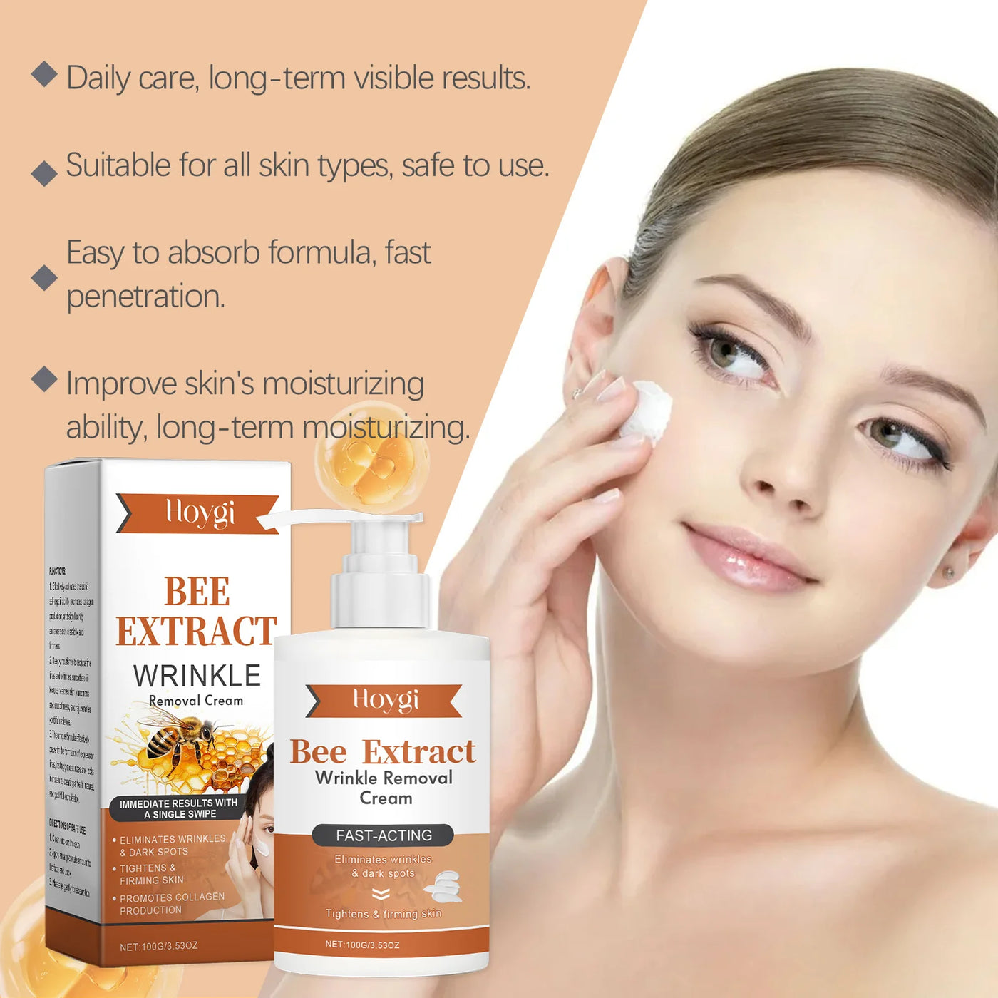 Bee Venom Firming Face Cream Reduce Fine Lines Lifting Nourishing Repair Wrinkle Removal Body Cream Anti Aging Smooth Skin Care