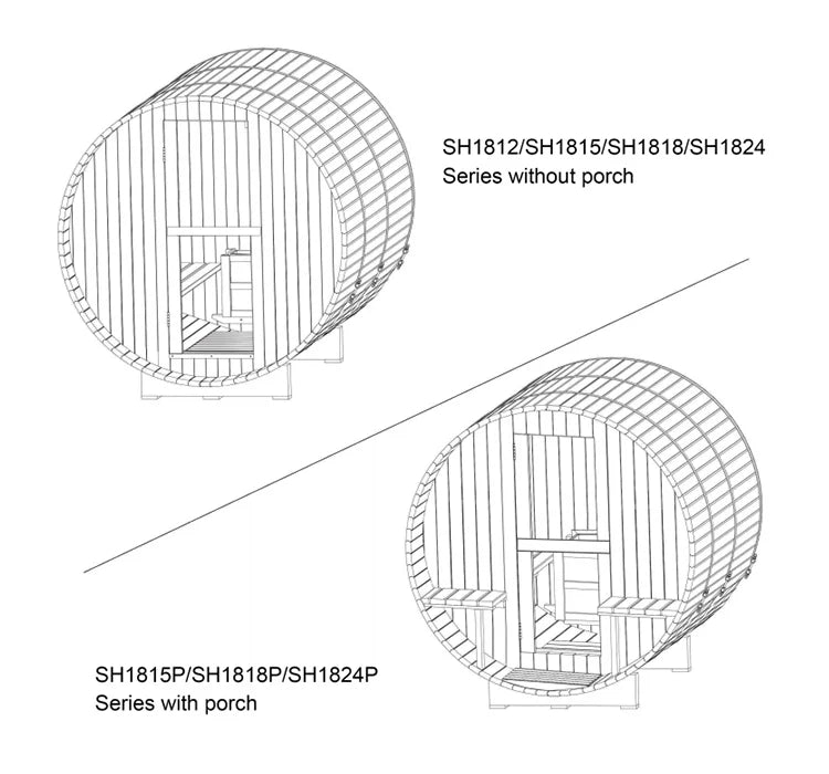 Panoramic Glass Luxury Barrel Sauna Outdoor 4-6 People Use Customize Sauna Room for Spa