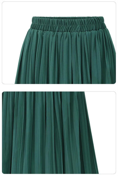 Loose Wide Leg Plus Size Pants Women Summer Fashion Streetwear Pleated Pants Skirts Elastic Waist Culottes Black Green Trousers