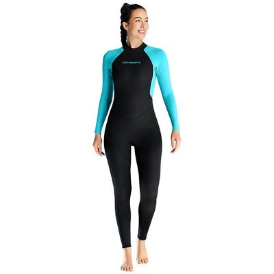 Wetsuit for Women Men One-piece Scuba Diving Suit 3/2MM Neoprene Long Sleeve Snorkeling Surfing Swimsuit Female Sun Protection