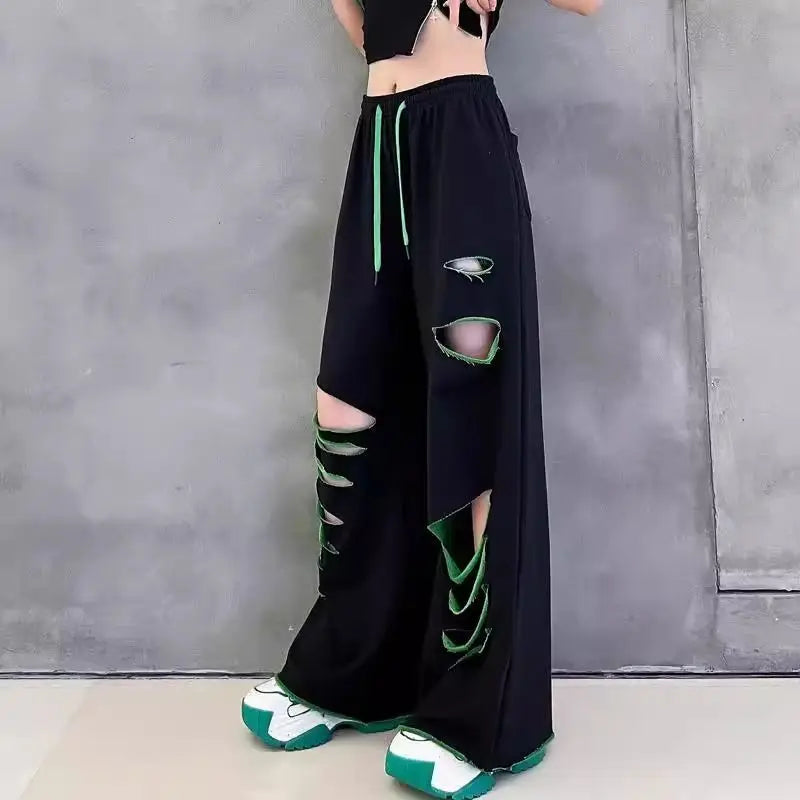 High-waisted wide-leg pants women's summer new thin loose large-size straight casual pants sweatpants women