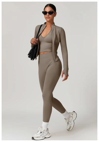 Seamless Athletic Wear Women's Clothes 2 Pieces Yoga Set Workout Sportswear Gym Clothing High Waist Leggings Fitness Sports Suit