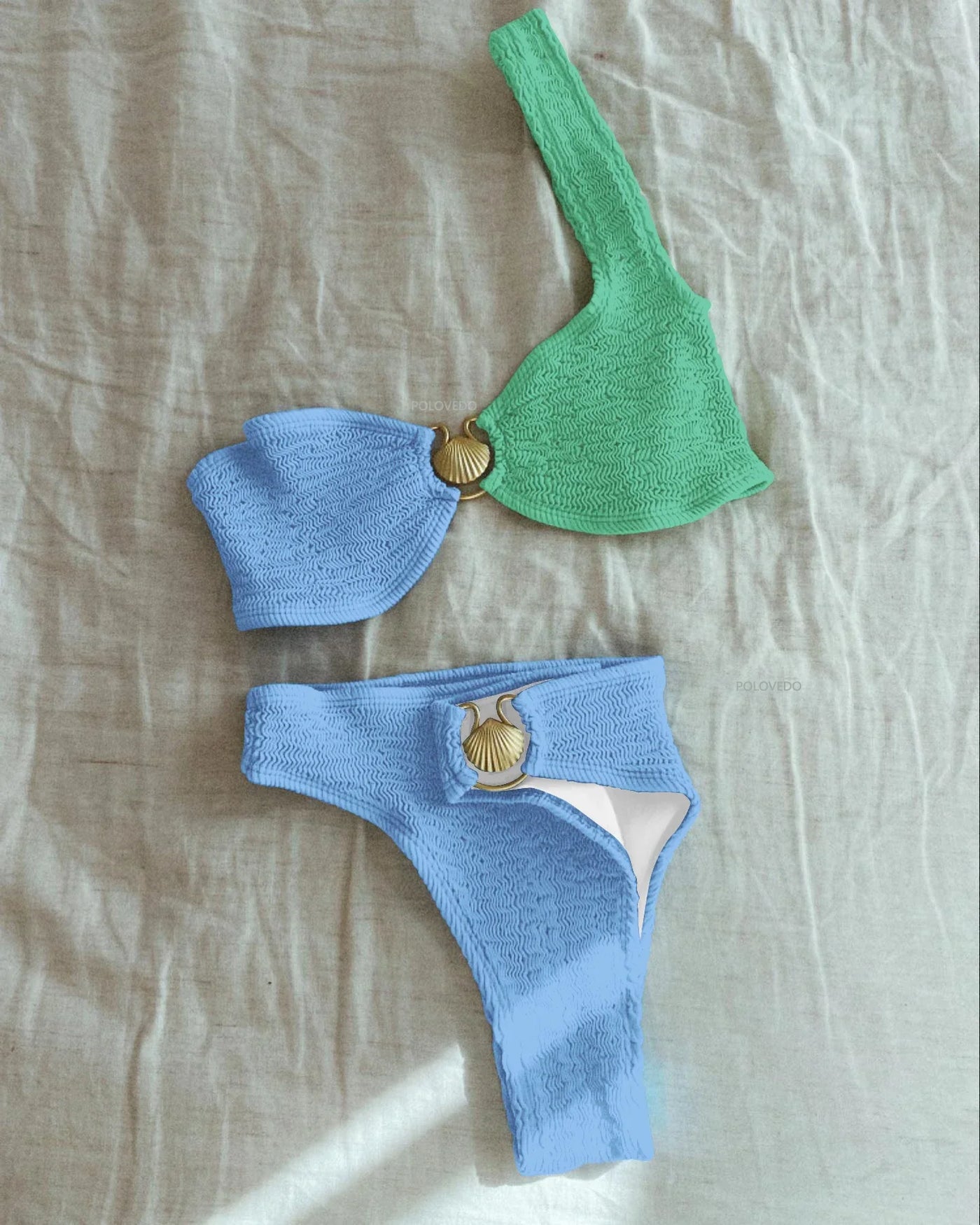 Pleasted Bikinis Colaless Swimsuit Triangle Bikini Set Women Swimwear Halter Bathing Suits Bandage Beachwear Brazilian