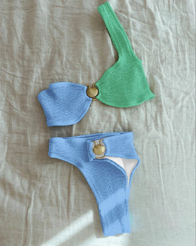 Pleasted Bikinis Colaless Swimsuit Triangle Bikini Set Women Swimwear Halter Bathing Suits Bandage Beachwear Brazilian
