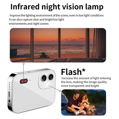 Best 4K CCD Digital Camera 64MP Digital Flash Video Camera with Touch Screen 16X Digital Zoom IR Night Vision Camera Black