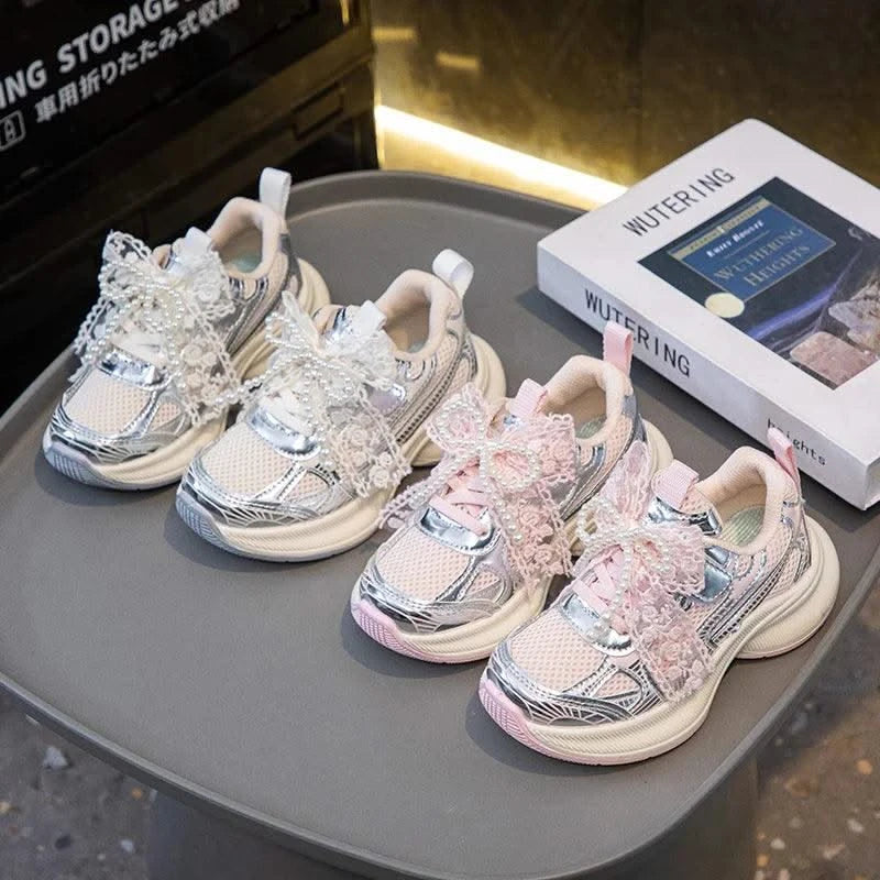 Children Sports Shoes 2025 New Spring Autumn Boys White Shoes Girls Breathable Mesh Casual Soft Sole Sneakers Kids Running Shoes