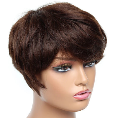 Cheap Human Hair Wigs Short Bob Pixie Cut Wig Human Hair For Women perruque cheveux humain Brazilian Colored Wig Machine Made