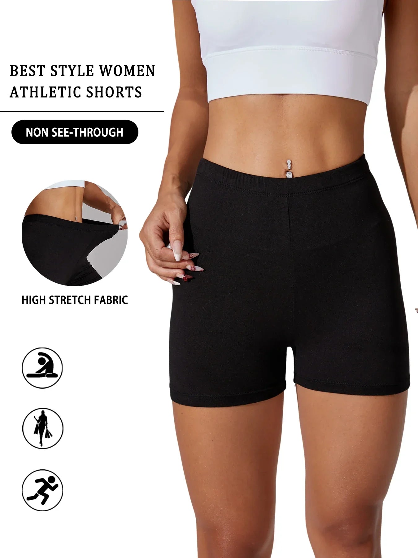 Biker Shorts For Women Super Soft No See Through Workout Yoga Running Cycling Push Up Gym Fitness Shorts Women's Activewear