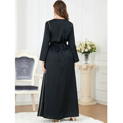 Moroccan Abayas Muslim Women Maxi Dresses Turkey Eid Djellaba Party Gown Islamic Kaftan Dubai Evening Jalabiya Ramadan Clothing