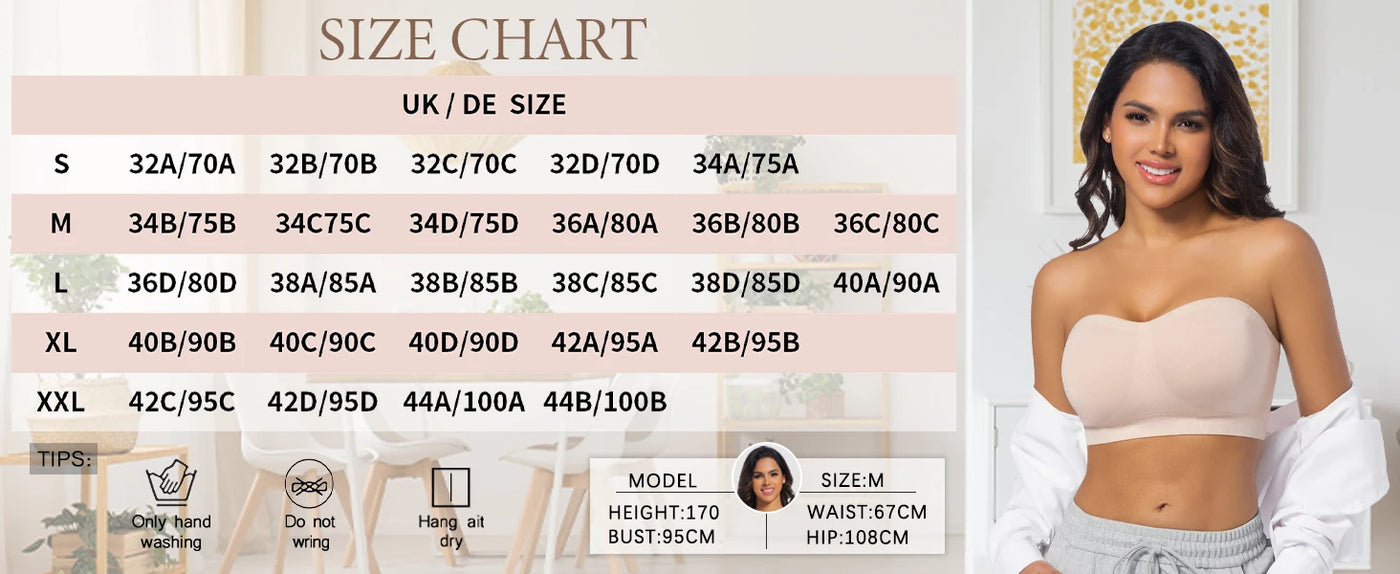 Strapless Invisible M-shaped Bra Solid For Women Summer New Non-slip Sexy Push-up Comfortable Underwear For Dress Brasieres