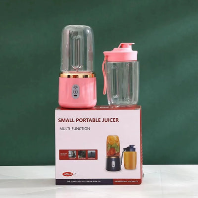 Portable Blender & Juicer 2-in-1 - USB Rechargeable Includes 6 Blades & Double Cups Ideal for Smoothies Iced Drinks & Halloween