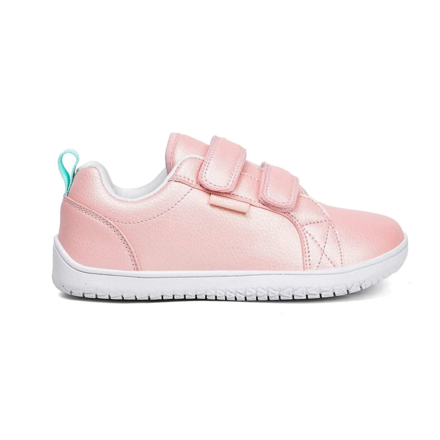 Kids Lightweight Hook Loop Artificial Leather Walking Shoes | Boys Girls Wide Toe Minimalist Fashion Flat Sneakers