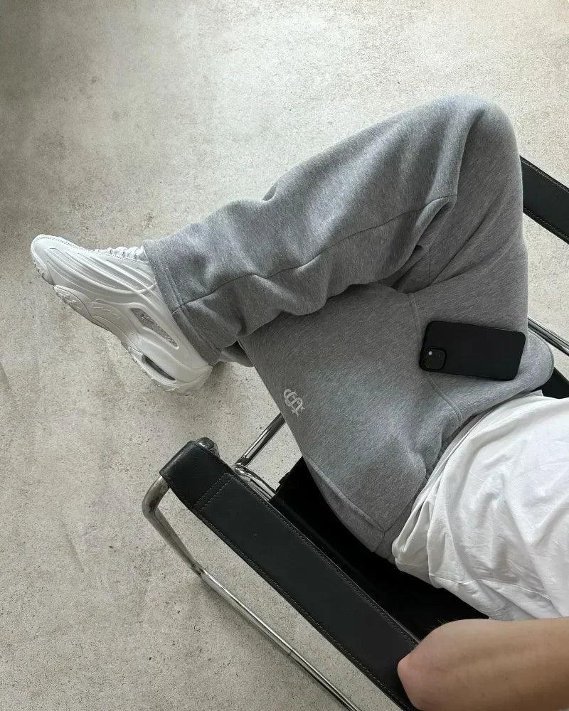 Harajuku embroidery pattern baggy pants retro loose sweatpants women joggers women pant leg zipper hip hop casual crop pants