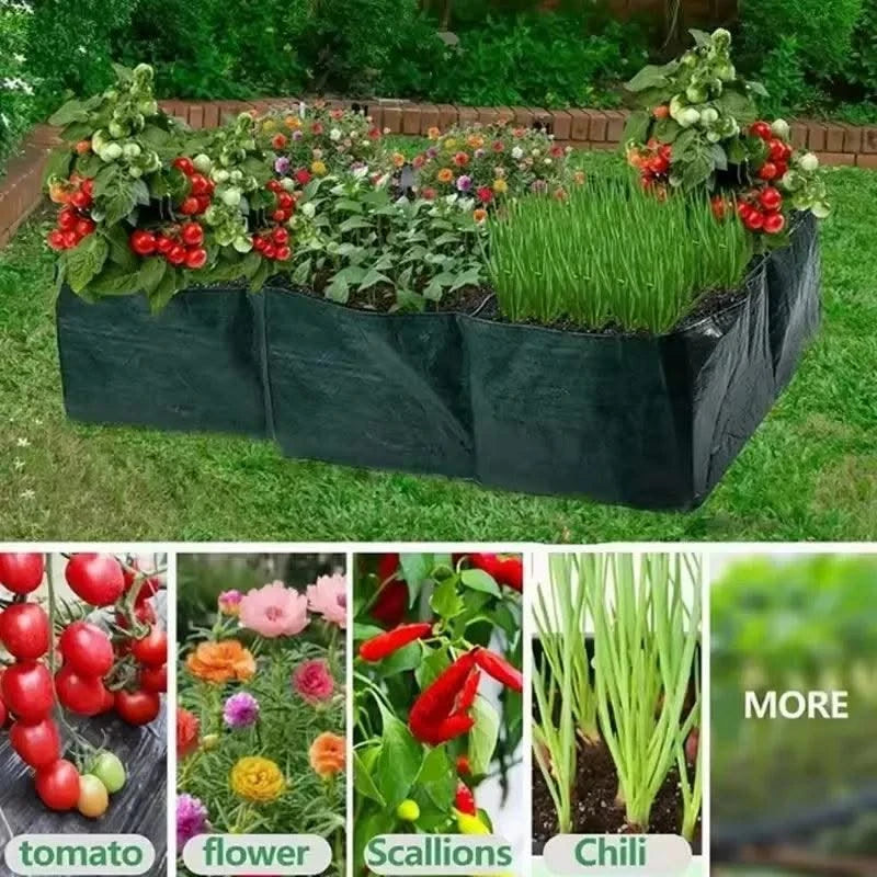 Garden Planting Bag Multi-gird Felt Growing Bag Rectangle Planting Nursery Pot Vegetable Tomato Potato Planting Container Plant