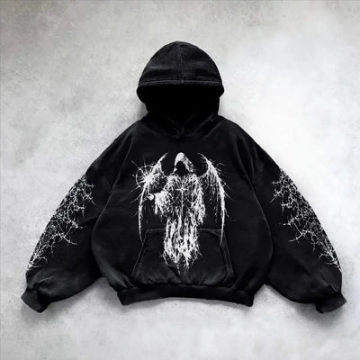 High Street Y2K Zipper Hoodie Graphic Print Rock Gothic Zip Up Hooded Sweatshirt Harajukus Streetwear Vintage Pullover hoodies