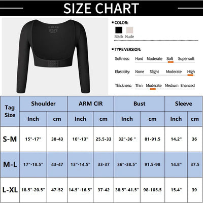 Upper Arm Shaper Post Surgical Slimmer Compression Sleeves Posture Corrector Tops Shapewear for Women 3/4 Sleeve Crop Top Nude