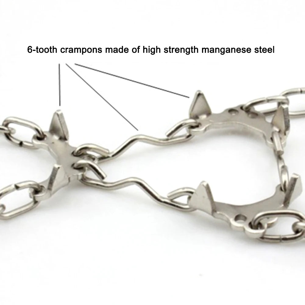 6 Teeth Climbing Crampons Anti-Slip Mountaineering Cleats Unisex Snow Claw Shoe Covers Walking Hiking Accessories