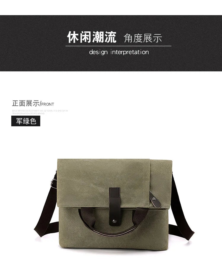 Men's Fashion Canvas Shoulder Bag Business Travel Crossbody bags Men Multifunctional Messenger Bags Briefcase Men Handbags Totes