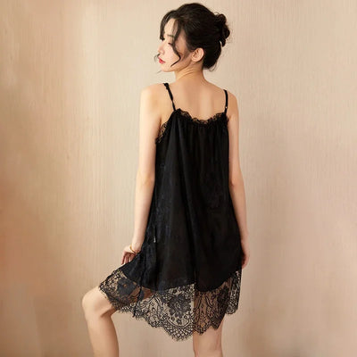 Sexy Sleepwear For Women Home Clothes Sling Lace Nightdress Nightwear Comfortable Lingerie Sleeveless Pyjama Female Summer Dress
