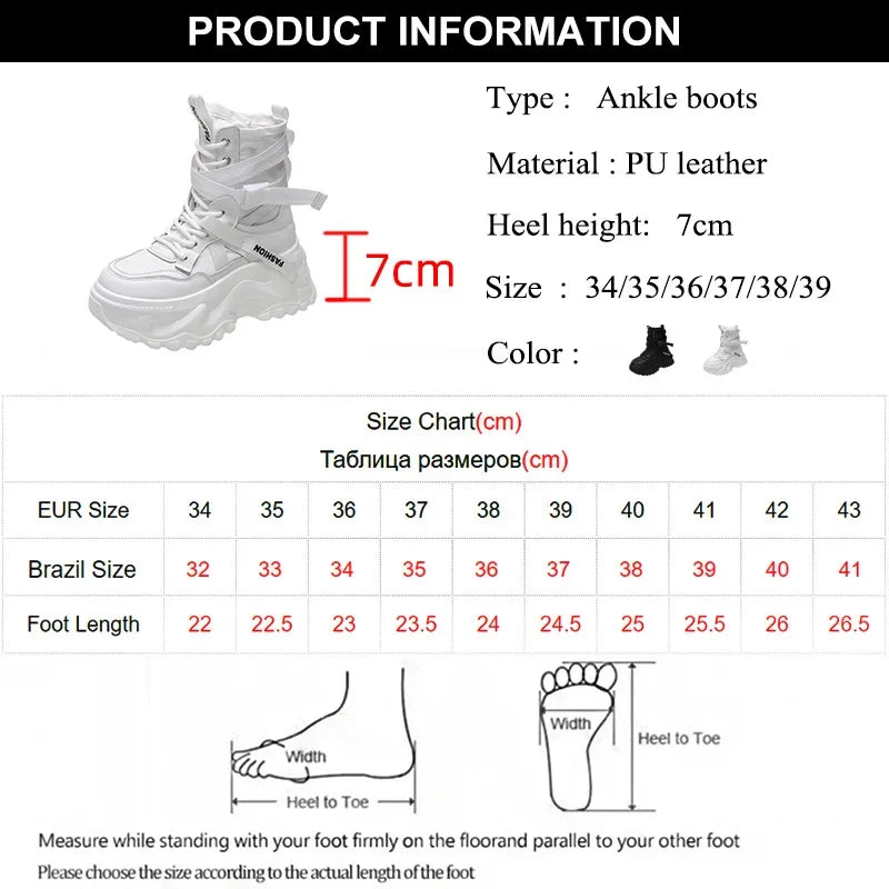 Women's Boots Platform Luxury Designer Shoes for Women  Lace Up Chunky Shoes Breathable Comfort  Ankle Boots Botas De Mujer