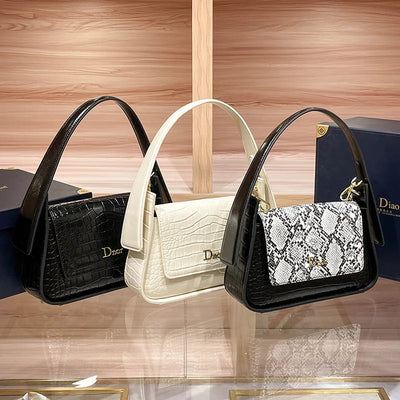 Classic Women's Handbag in Leather, Shoulder and Crossbody Bag Style, Luxury Elegant Design for Ladies By Famous Designer