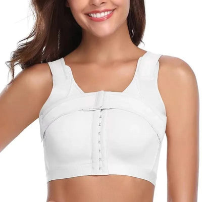 Dimmkof Front Buckle Closure Compression Bras Women's Adjustable Strap Posture Corrector Bras with Breast Support Band Shapewear