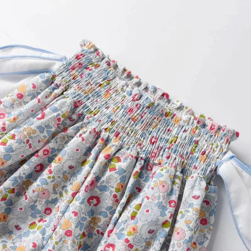 Summer Clothes Set for Baby Girls Kids Kawaii Vest Tops and Floral Printed Butt Pants Children Korean Style Casual Playwear