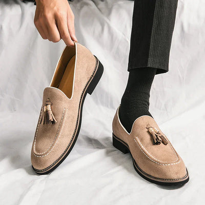Luxury Designer Men Suede Tassels Blue Green Oxford Brogue Shoes Moccasins Wedding Prom Homecoming Party Footwear Zapatos Hombre