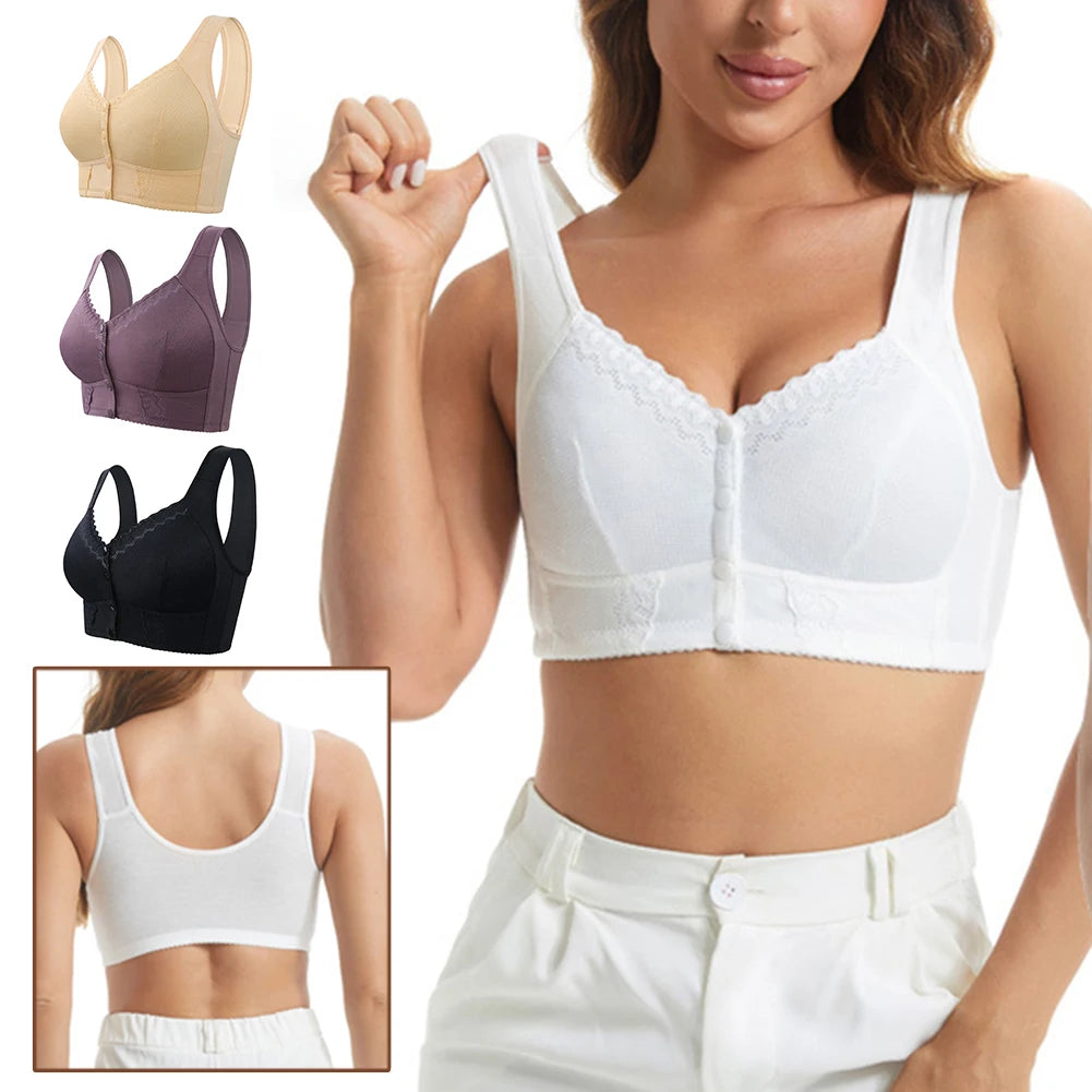 2024 New Breathable Bra Lingerie for Women Push Up Bra Front Button Seamless Lifting Tank Top Lingerie Vest Underwear Female Bra
