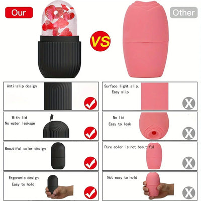 Ice Roller For Face & Eye Face Massage Silicone Ice Mold For Face Beauty Puffiness Relief Facial Massager Skin Care Tools