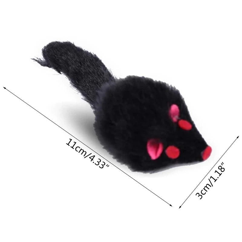 Rattle Mouse Toy for Pet Soft Plush Play Catch Kitten Interactive Mice for Indoor Cats White / Dropshipping