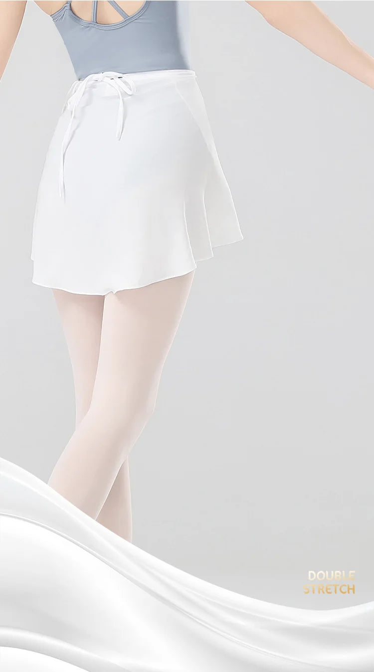Women Girls Ballet Skirts Dance Short Skirts High Elastic Skirt Ballerina Adult  Ballet Dancing Dress lace Up Chiffon Skirt