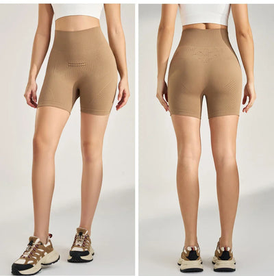 Sports Outdoor Yoga Pants Three Quarter Pants Shorts High Waist Peach Lift Hip Fitness Bottoms Women Leggings